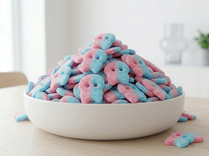 BUBS Dizzy SKALLE Bubblegum Candy 2.6kg (91.71 oz) – Authentic Swedish Vegan Soft & Chewy Skull Candy Bulk Box