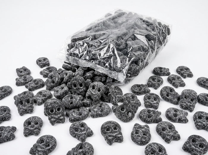 BUBS Salty SKALLE Candy 3.4kg (119.93 oz) – Authentic Swedish Vegan Salmiak Licorice Skull Candy Bulk Box