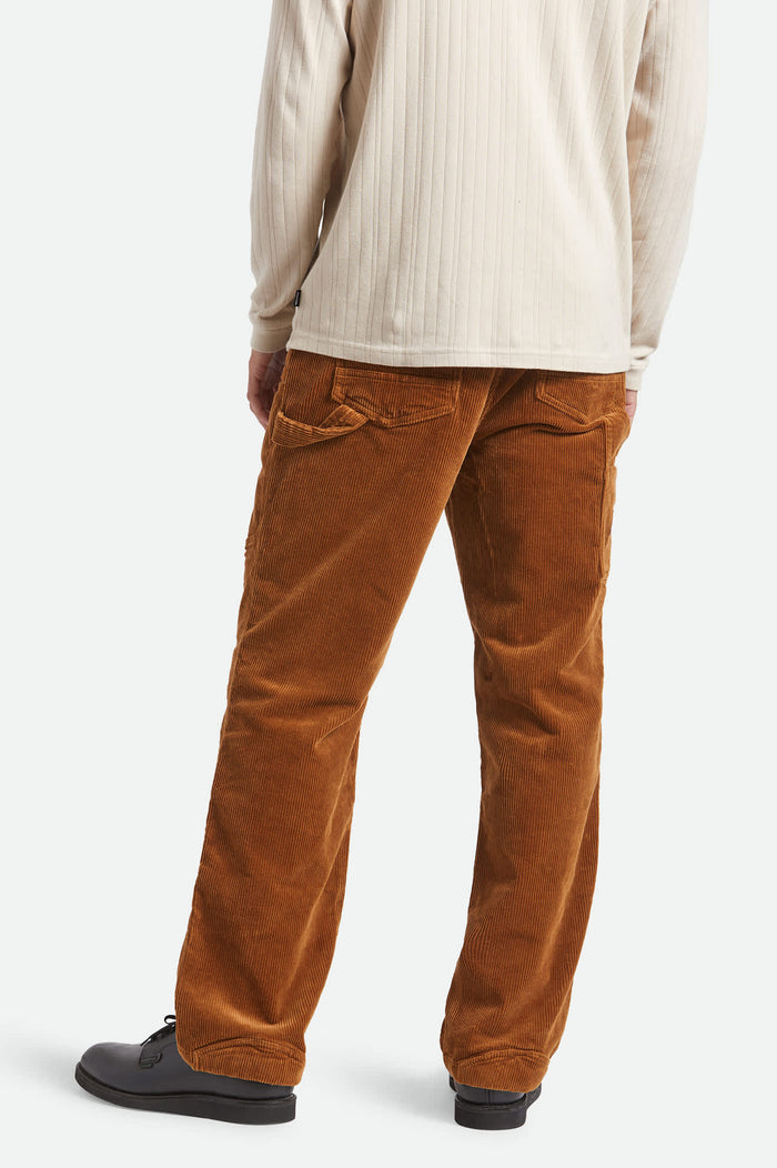 Men's Builders Carpenter Stretch Pant in the color Washed Copper Corduroy - Men's Back View