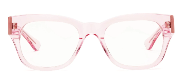 Caddis Miklos Reading Glasses-Polished Clear Pink
