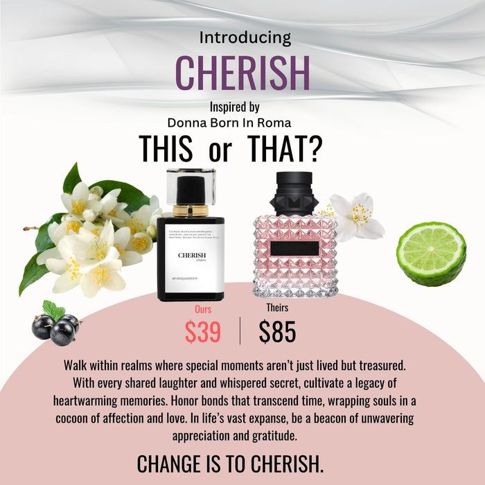 CHERISH | Inspired by VALENTINO DONNA BORN IN ROMA | Donna Born In Roma Dupe Pheromone Perfume - aromapassions