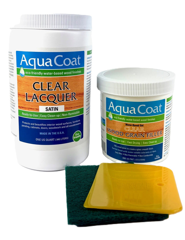 Pint of Clear Grain Filler/Quart of Lacquer SATIN