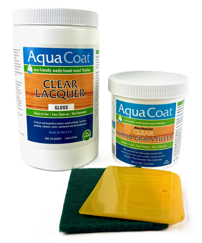 Pint of Clear Grain Filler/Quart of Lacquer GLOSS