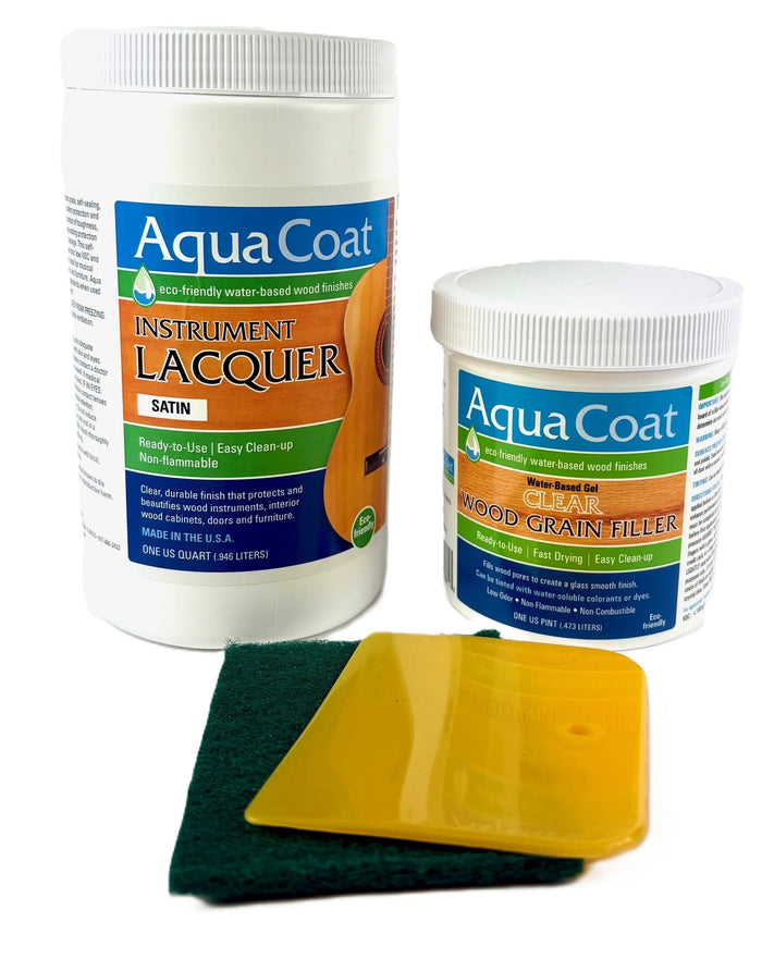 Pint of Clear Grain Filler/Quart of Instrument Lacquer SATIN