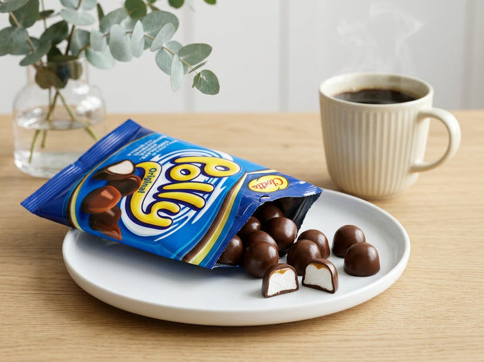 Cloetta Polly Original Blå Chocolate Candy 2 × 200g (2 × 7.05 oz) – Authentic Swedish Chocolate-Coated Foam Candy