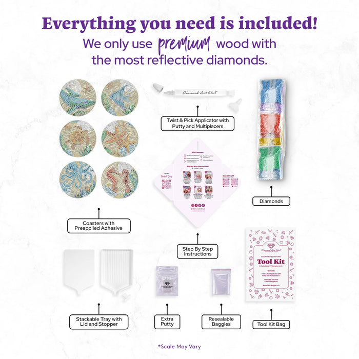 Coasters - Deep Sea - Diamond Art Club DIY Kit