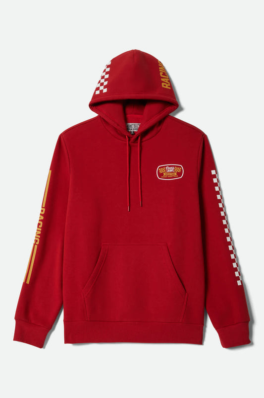 Men's Coors Light Pit Stop Hoodie in the color Coors Red - Front Product View