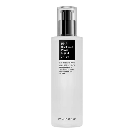 COSRX BHA Blackhead Power Liquid toner 100 ml med svart pumpe og hvit flaske
