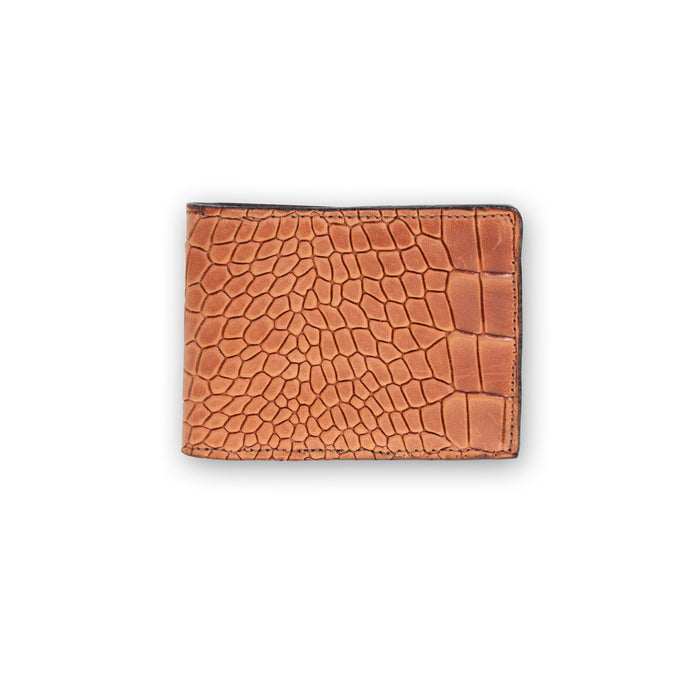 Croc Print Leather Bifold Wallet #BF35