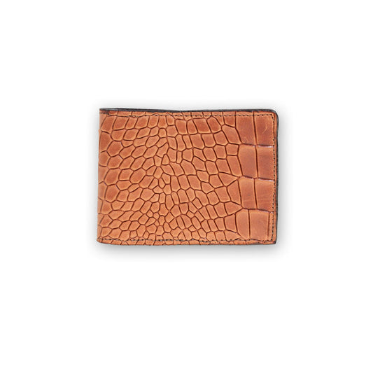 Croc Print Leather Bifold Wallet #BF35