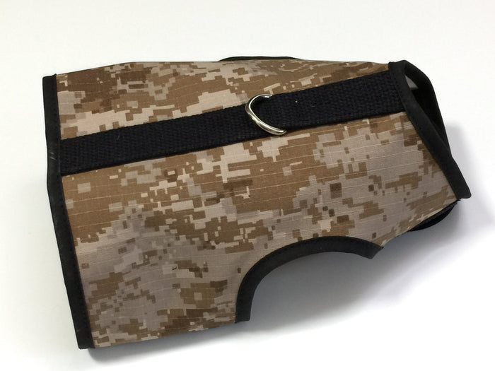 Custom Kitty Holster Cat Harness (Camouflage Harness Hand Made in USA) Desert Tan Camo