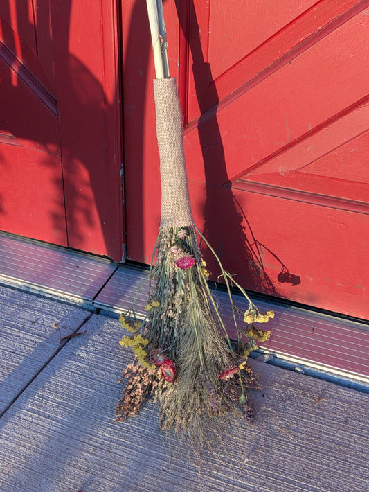 Decorative Dried Flower Broom