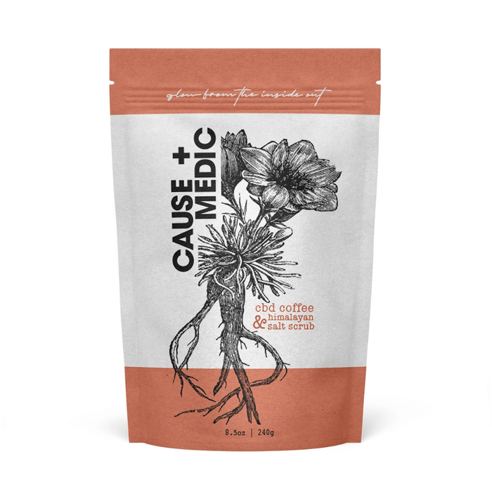 DISCONTINUED - CBD Coffee & Himalayan Salt Scrub (8oz) | Cause + Medic