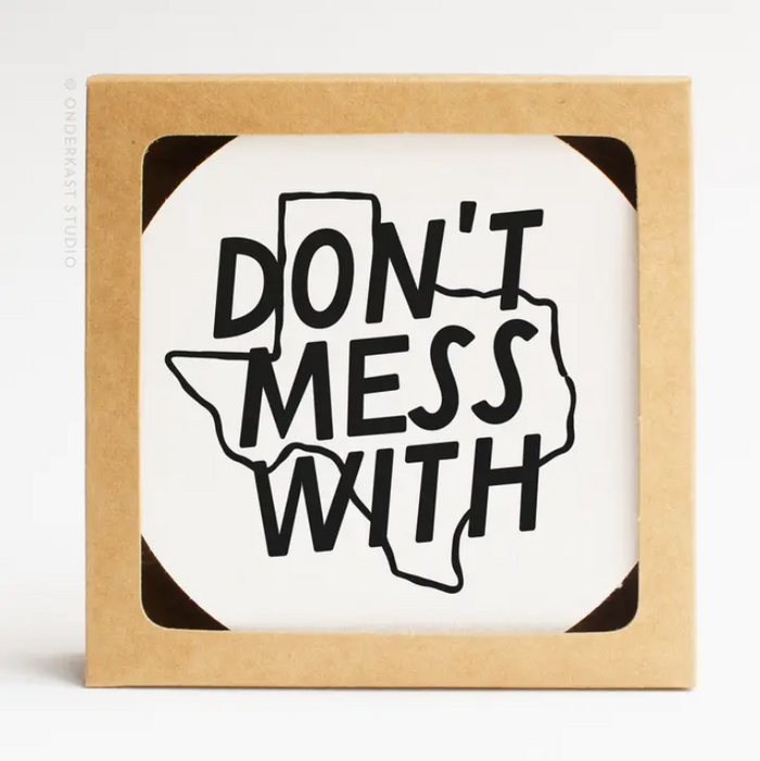Don't Mess With Letterpress Coaster Set