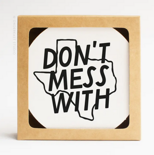 Don't Mess With Letterpress Coaster Set