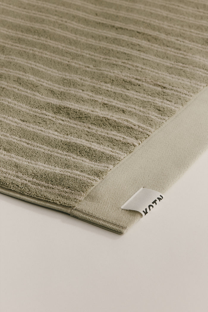 Egyptian Cotton Bath Sheet in Sage/Natural Stripe