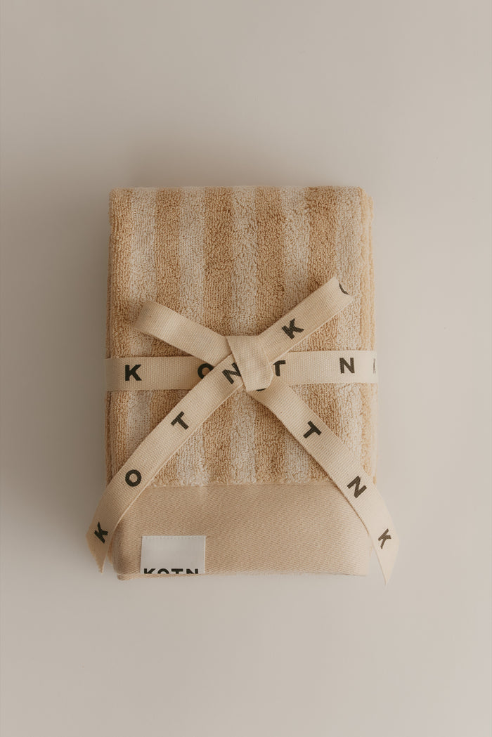 Egyptian Cotton Hand Towel (2 Pack) in Wood Ash Stripe