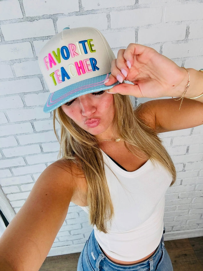 Favorite Teacher Embroidered Trucker Hat