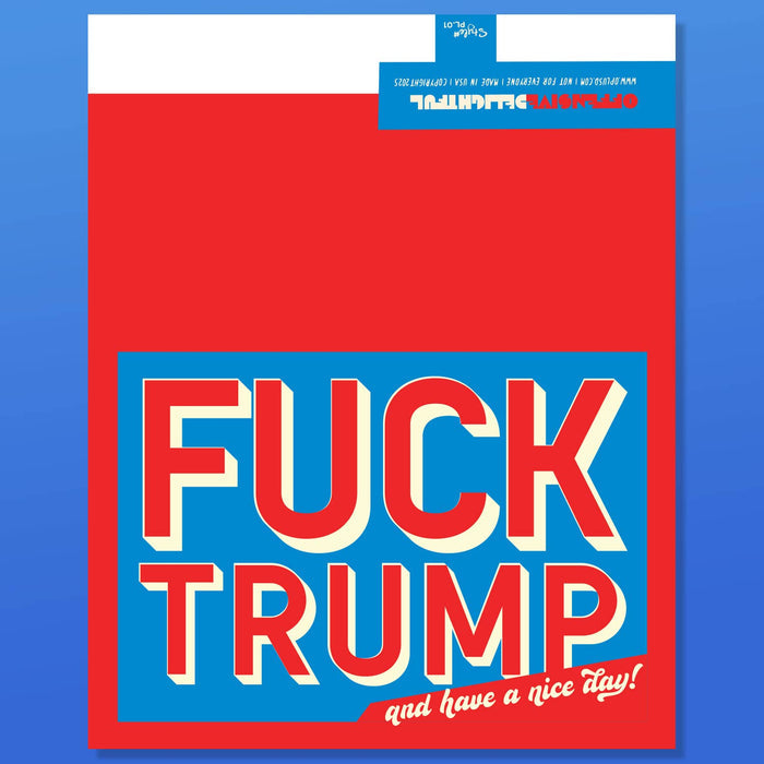 FCK TRUMP BLUE political card