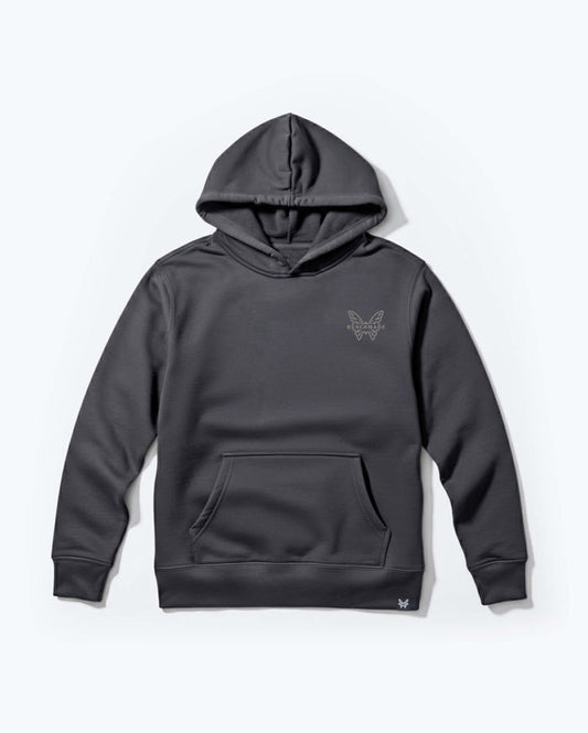 Dark Grey Field Ready Pullover Hoodie - Front View Showing Benchmade Butterfly Logo | Benchmade Knife Co.