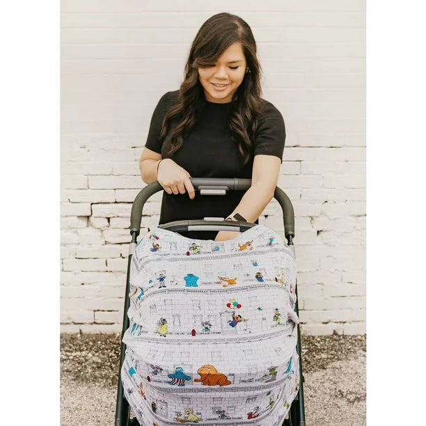 *FINAL SALE* Milk Snob 5-in-1 Multifunctional Carseat Cover - 123 Sesame Street