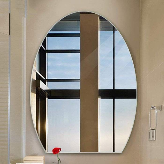 Flat Bottom Oval Frameless Bathroom Mirror