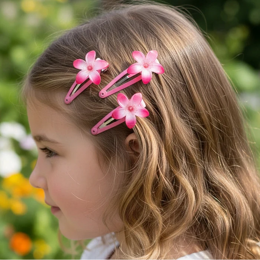 Floral Snap Hair Clip for Girls, Teens and Kids (TK-1020M)