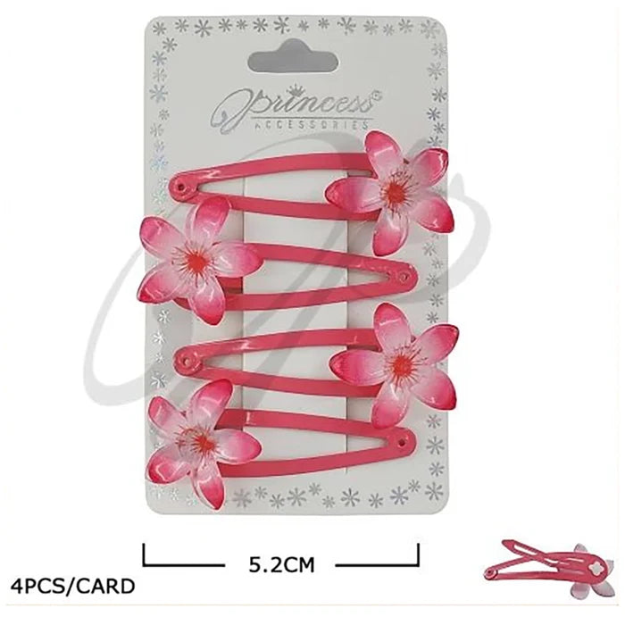 Floral Snap Hair Clip for Girls, Teens and Kids (TK-1020M)