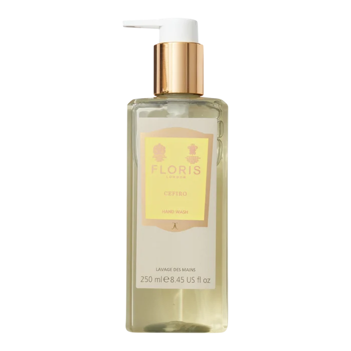 Floris London Cefiro håndsåpe i 250 ml med sitrusduft og gul etikett