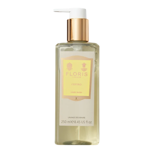 Floris London Cefiro håndsåpe i 250 ml med sitrusduft og gul etikett