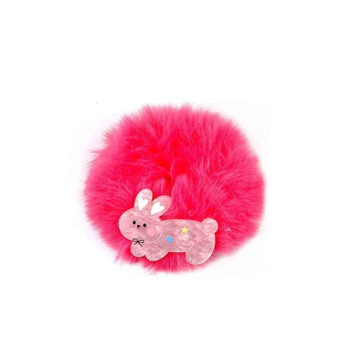 Fluffy Faux Fur Animal Hair Scrunchies – Cute Rabbit, Cat & Dog Designs (YHS-2272)
