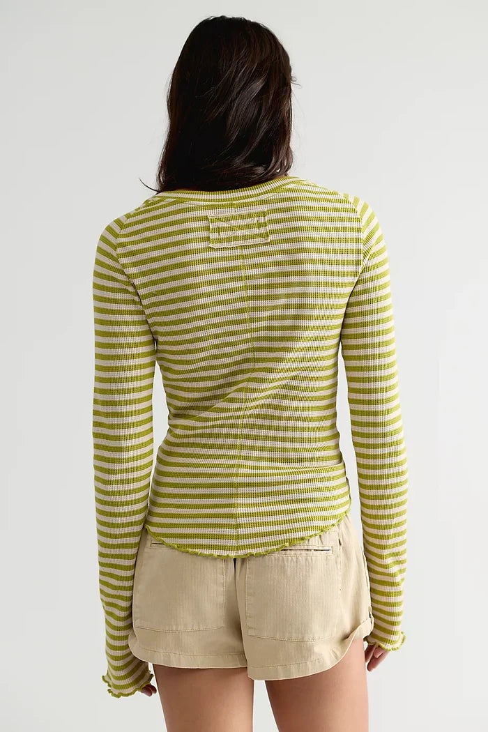 Free People Easy Does It Striped Tee (Green)