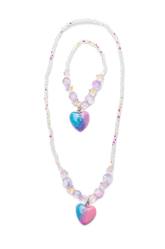 Galaxy Heart Necklace & Bracelet Set (2 pcs)