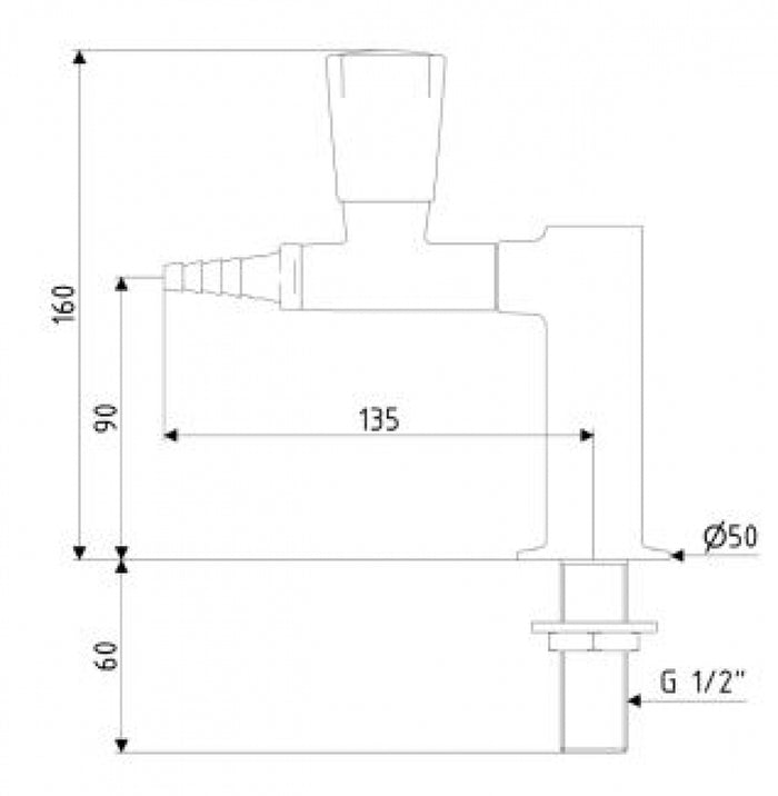 Gentec Duralab Hob Mounted Laboratory Tap with Fixed Tube Nozzle