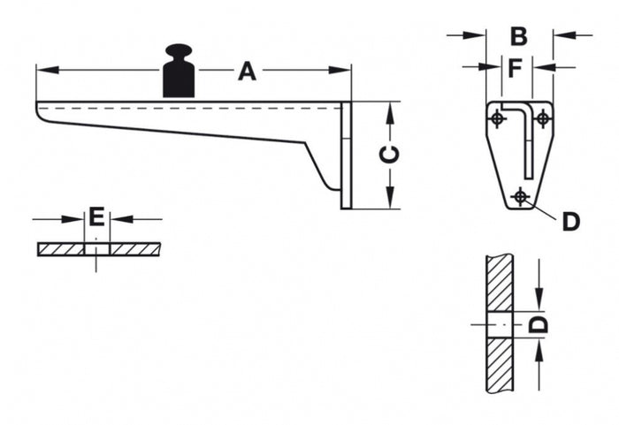 Hafele Hebgo Wall Bracket