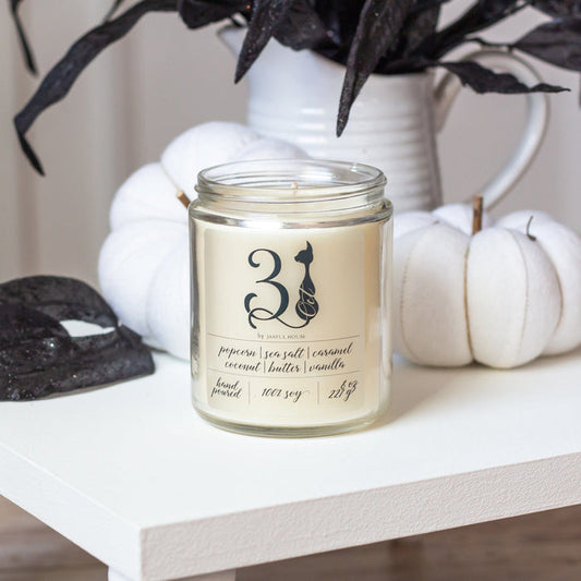 Halloween Candle October 31 - 8 oz | Popcorn + Butter + Sea Salt + Caramel + Coconut + Vanilla - Jarful House