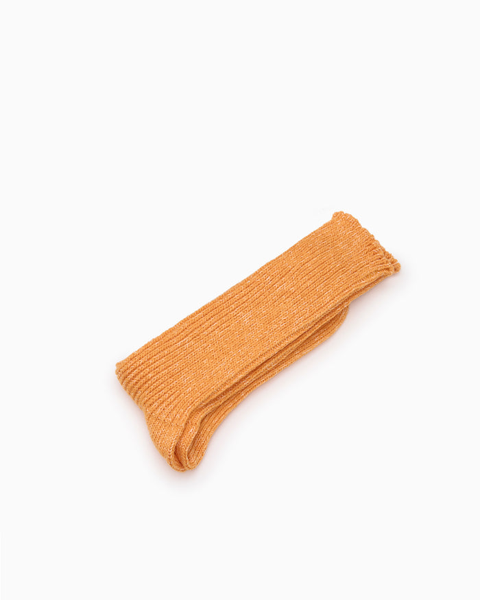Hemp Cotton Ribbed Socks - Lantern Orange