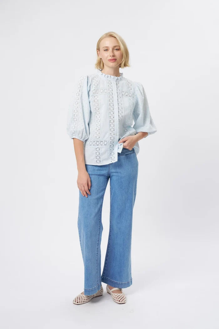 ISABELLA SHIRT in Powder Blue by Kireina