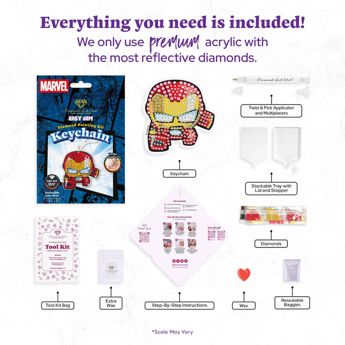 Keychain - Invincible Iron Man™ - Diamond Art Club DIY Kit
