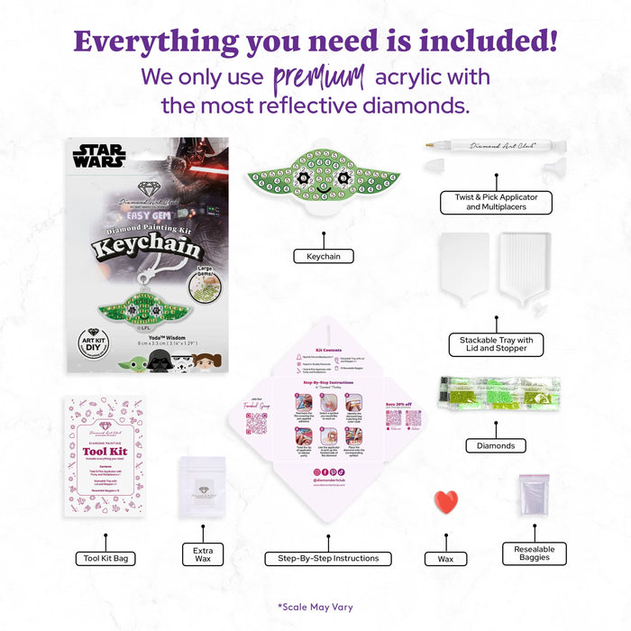 Keychain - Yoda™ Wisdom - Diamond Art Club DIY Kit