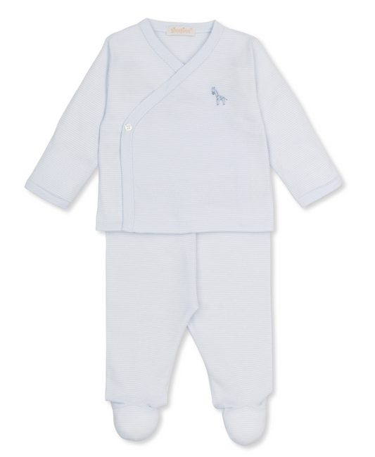 Kissy Kissy Footed Pant Set in Light Blue Jungle Hang Out