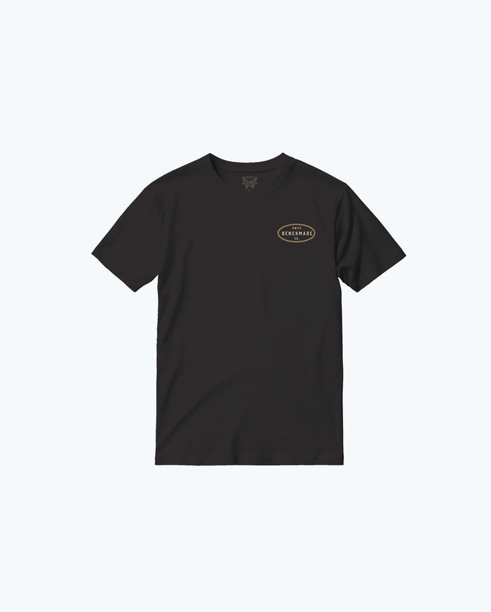 Black Knots SS Tee - Front view with small oval chest logo | Benchmade Knife Co.