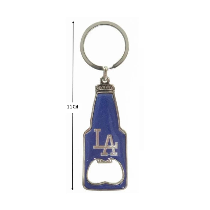 LA Logo Bottle Opener Keychain - Royal Blue 11cm Metal Key Ring - Los Angeles Souvenir & Sports Fan Accessory (KY664)