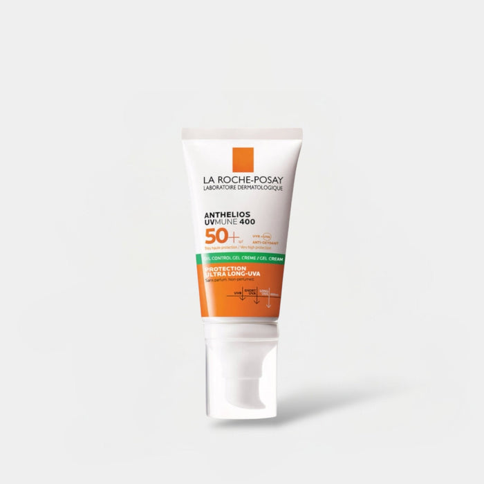 La Roche Posay Anthelios UMune 400 Oil Control Gel Cream SPF50+ 50ml كريم جل للتحكم بالزيوت من لا روش بوزيه أنثيليوس يو مون 400 بعامل حماية من الشمس 50+ - Princess Cosmetics Qatar