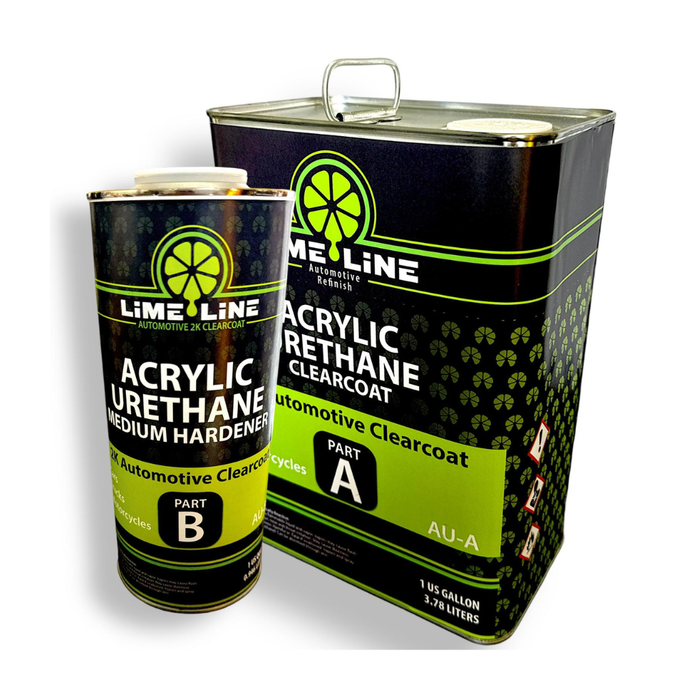 LiME LiNE 2K Clearcoat, Automotive Paint Kit with Hardener, Topcoat For Cars, Trucks and Motorcycles - 1.25 gallon Kit