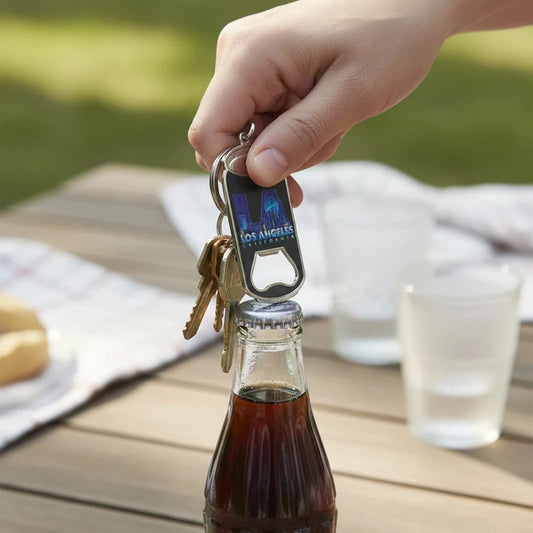 Los Angeles Cityscape Soda Can Bottle Opener Keychain (KY495)