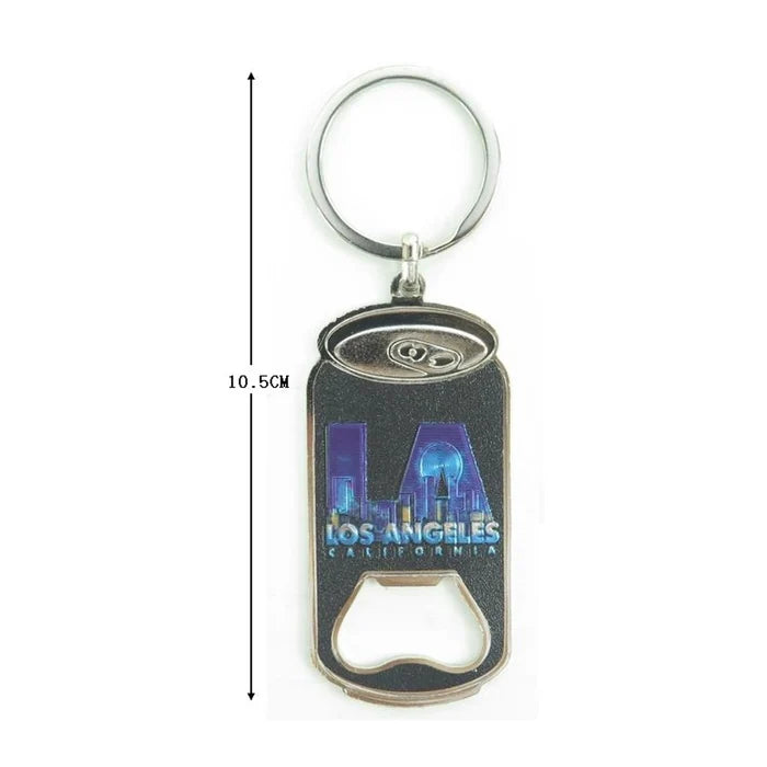 Los Angeles Cityscape Soda Can Bottle Opener Keychain (KY495)