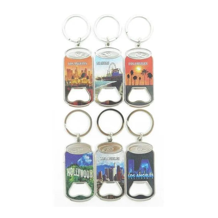 Los Angeles Cityscape Soda Can Bottle Opener Keychain (KY495)
