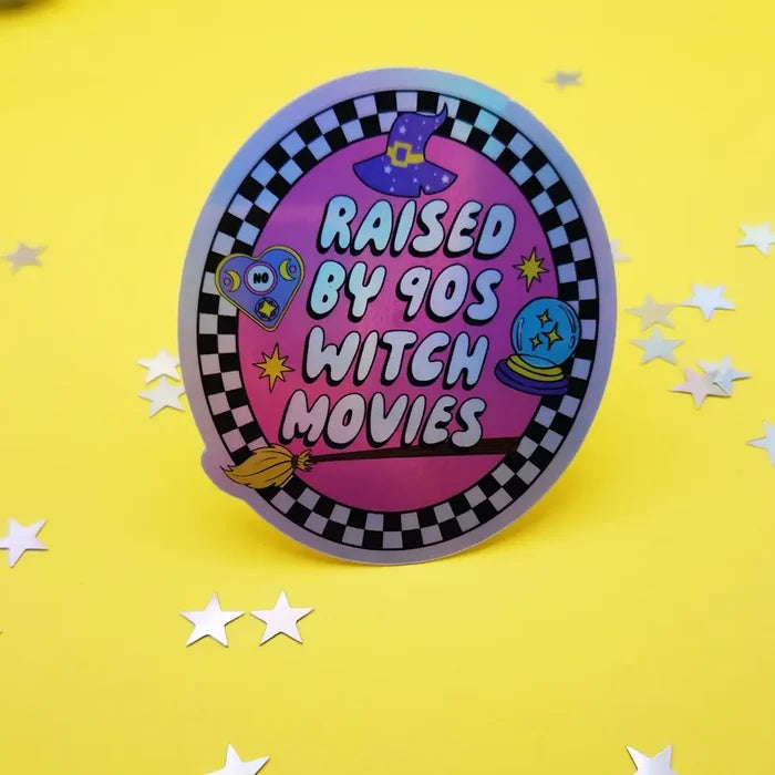 Luxe Trauma 'Raised By 90s Witch Movies' Holographic Vinyl Sticker