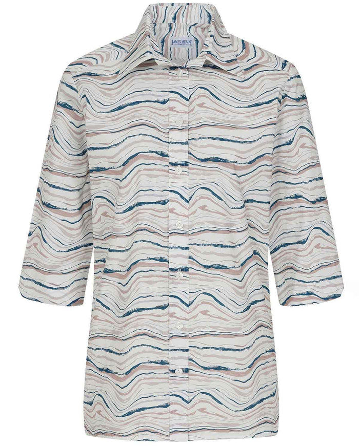 Maggie Patterned Cotton 3/4 Sleeve Blouse - Image 2 - Country Collection